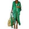 imageBsubseach Stylish Tie Dye Open Front Long Kimono Swimsuit Cover Up for Women Swimwear Cover UpsCgreen