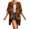 imageBsubseach Womens Kimono Cardigan Open Front Bathing Suit Cover Up Half Sleeve Cardigans Casual Beach TopOrange