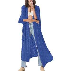 imageBsubseach Embroidery Bathing Suit Cover Ups for Women Half Sleeve Beach Kimono Swimsuit CoverupNavy