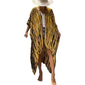 imageBsubseach Stylish Tie Dye Open Front Long Kimono Swimsuit Cover Up for Women Swimwear Cover UpsCyellow Tie Dye