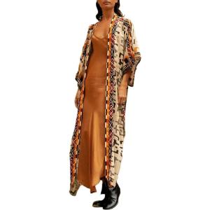 imageBsubseach Womens Kimono Swimsuit Cover Up Summer Beach Coverups 2025 Bathing Suit Casual Loose Cardigans for SwimwearGeometric Print