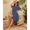 imageBsubseach 2025 Cotton Beach Cover Up for Women  Long Button Down Swimsuit Coverup Bathing Suit Shirt Dress Vacation Outfits1dusty Navy