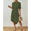 imageBsubseach 2025 Cotton Beach Cover Up for Women  Long Button Down Swimsuit Coverup Bathing Suit Shirt Dress Vacation Outfits1seaweed Green