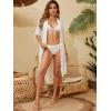 imageBsubseach 2025 Cotton Beach Cover Up for Women  Long Button Down Swimsuit Coverup Bathing Suit Shirt Dress Vacation Outfits1white