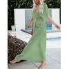 imageBsubseach Beach Coverup Women Bathing Suit Tie Front Long Coverups Lace Kimonos Sexy Swimsuit Resort Wear Vacation EssentialsIlight Green