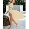 imageBsubseach Beach Coverup Women Bathing Suit Tie Front Long Coverups Lace Kimonos Sexy Swimsuit Resort Wear Vacation EssentialsIlight Yellow
