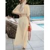 imageBsubseach Beach Coverup Women Bathing Suit Tie Front Long Coverups Lace Kimonos Sexy Swimsuit Resort Wear Vacation EssentialsIlight Yellow