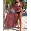 imageBsubseach Beach Coverup Women Bathing Suit Tie Front Long Coverups Lace Kimonos Sexy Swimsuit Resort Wear Vacation EssentialsIrust Red