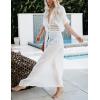 imageBsubseach Beach Coverup Women Bathing Suit Tie Front Long Coverups Lace Kimonos Sexy Swimsuit Resort Wear Vacation EssentialsIwhite
