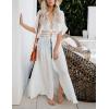 imageBsubseach Beach Coverup Women Bathing Suit Tie Front Long Coverups Lace Kimonos Sexy Swimsuit Resort Wear Vacation EssentialsIwhite