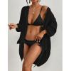imageBsubseach Beach Shirts Coverups for Women Long Sleeve Bathing Suit Cover Up Gauzy TopBlack