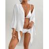 imageBsubseach Beach Shirts Coverups for Women Long Sleeve Bathing Suit Cover Up Gauzy TopWhite