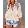imageBsubseach Button Down Swim Cover Up Shirt Sexy Long Sleeve Beach Blouse Bathing Suit Cover Ups for WomenApricot