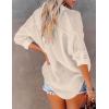 imageBsubseach Button Down Swim Cover Up Shirt Sexy Long Sleeve Beach Blouse Bathing Suit Cover Ups for WomenApricot