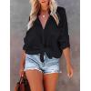 imageBsubseach Button Down Swim Cover Up Shirt Sexy Long Sleeve Beach Blouse Bathing Suit Cover Ups for WomenBlack