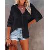imageBsubseach Button Down Swim Cover Up Shirt Sexy Long Sleeve Beach Blouse Bathing Suit Cover Ups for WomenBlack