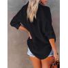 imageBsubseach Button Down Swim Cover Up Shirt Sexy Long Sleeve Beach Blouse Bathing Suit Cover Ups for WomenBlack
