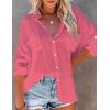 imageBsubseach Button Down Swim Cover Up Shirt Sexy Long Sleeve Beach Blouse Bathing Suit Cover Ups for WomenCoral