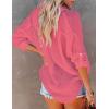 imageBsubseach Button Down Swim Cover Up Shirt Sexy Long Sleeve Beach Blouse Bathing Suit Cover Ups for WomenCoral