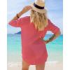 imageBsubseach Button Down Swim Cover Up Shirt Sexy Long Sleeve Beach Blouse Bathing Suit Cover Ups for WomenCoral