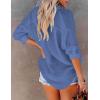 imageBsubseach Button Down Swim Cover Up Shirt Sexy Long Sleeve Beach Blouse Bathing Suit Cover Ups for WomenCyanine