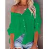imageBsubseach Button Down Swim Cover Up Shirt Sexy Long Sleeve Beach Blouse Bathing Suit Cover Ups for WomenGreen