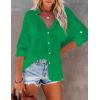 imageBsubseach Button Down Swim Cover Up Shirt Sexy Long Sleeve Beach Blouse Bathing Suit Cover Ups for WomenGreen
