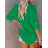 imageBsubseach Button Down Swim Cover Up Shirt Sexy Long Sleeve Beach Blouse Bathing Suit Cover Ups for WomenGreen