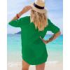 imageBsubseach Button Down Swim Cover Up Shirt Sexy Long Sleeve Beach Blouse Bathing Suit Cover Ups for WomenGreen