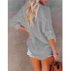 imageBsubseach Button Down Swim Cover Up Shirt Sexy Long Sleeve Beach Blouse Bathing Suit Cover Ups for WomenGrey