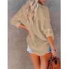 imageBsubseach Button Down Swim Cover Up Shirt Sexy Long Sleeve Beach Blouse Bathing Suit Cover Ups for WomenKhaki