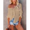 imageBsubseach Button Down Swim Cover Up Shirt Sexy Long Sleeve Beach Blouse Bathing Suit Cover Ups for WomenKhaki