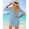 imageBsubseach Button Down Swim Cover Up Shirt Sexy Long Sleeve Beach Blouse Bathing Suit Cover Ups for WomenLight Blue