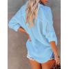 imageBsubseach Button Down Swim Cover Up Shirt Sexy Long Sleeve Beach Blouse Bathing Suit Cover Ups for WomenLight Blue