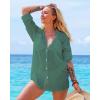imageBsubseach Button Down Swim Cover Up Shirt Sexy Long Sleeve Beach Blouse Bathing Suit Cover Ups for WomenLight Green
