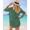 imageBsubseach Button Down Swim Cover Up Shirt Sexy Long Sleeve Beach Blouse Bathing Suit Cover Ups for WomenLight Green
