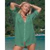 imageBsubseach Button Down Swim Cover Up Shirt Sexy Long Sleeve Beach Blouse Bathing Suit Cover Ups for WomenLight Green