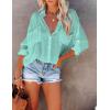 imageBsubseach Button Down Swim Cover Up Shirt Sexy Long Sleeve Beach Blouse Bathing Suit Cover Ups for WomenMint Green