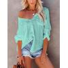 imageBsubseach Button Down Swim Cover Up Shirt Sexy Long Sleeve Beach Blouse Bathing Suit Cover Ups for WomenMint Green