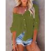 imageBsubseach Button Down Swim Cover Up Shirt Sexy Long Sleeve Beach Blouse Bathing Suit Cover Ups for WomenOlive Green