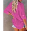 imageBsubseach Button Down Swim Cover Up Shirt Sexy Long Sleeve Beach Blouse Bathing Suit Cover Ups for WomenRose Red