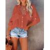 imageBsubseach Button Down Swim Cover Up Shirt Sexy Long Sleeve Beach Blouse Bathing Suit Cover Ups for WomenRust Red