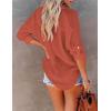 imageBsubseach Button Down Swim Cover Up Shirt Sexy Long Sleeve Beach Blouse Bathing Suit Cover Ups for WomenRust Red