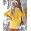imageBsubseach Button Down Swim Cover Up Shirt Sexy Long Sleeve Beach Blouse Bathing Suit Cover Ups for WomenYellow