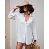 imageBsubseach Coverup for Women Swimsuit Cover Up Swimwear Button Down Beach Shirts V Neck Bikini Bathing Suit Cover UpsWhite