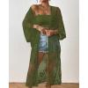 imageBsubseach Kimonos for Women Lace Sexy Swimsuit Cover Ups Open Front Beach Robe Summer CardiganDarmy Green