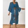 imageBsubseach Kimonos for Women Lace Sexy Swimsuit Cover Ups Open Front Beach Robe Summer CardiganDdark Blue