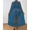 imageBsubseach Kimonos for Women Lace Sexy Swimsuit Cover Ups Open Front Beach Robe Summer CardiganDdark Blue