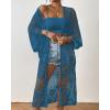 imageBsubseach Kimonos for Women Lace Sexy Swimsuit Cover Ups Open Front Beach Robe Summer CardiganDdark Blue