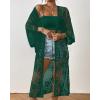 imageBsubseach Kimonos for Women Lace Sexy Swimsuit Cover Ups Open Front Beach Robe Summer CardiganDdark Green